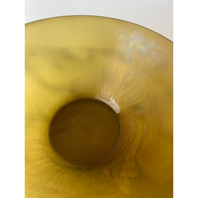 Mid 20th Century Vintage Arcopal France “Volcan” Frosted Amber Opaline Art Glass Bowl For Sale - Image 5 of 12