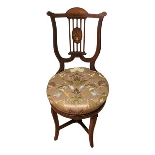 Revolving Music Chair with Lyre Back For Sale