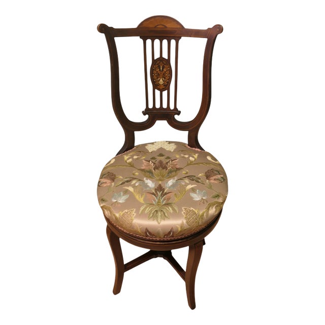 Revolving Music Chair with Lyre Back For Sale