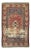 Vintage Quirky Red Blue Shabby Chic Turkish Distressed Rug - 3'7" x 5'2" For Sale