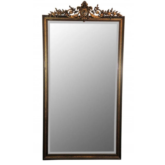 Wood Antique 19th Century French Empire Mirror Gilded Wood For Sale - Image 7 of 7