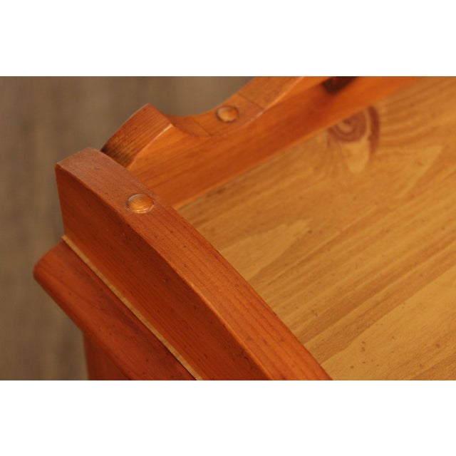 Brown Stanley Furniture Pine and Wicker Side Table Nightstand For Sale - Image 8 of 18