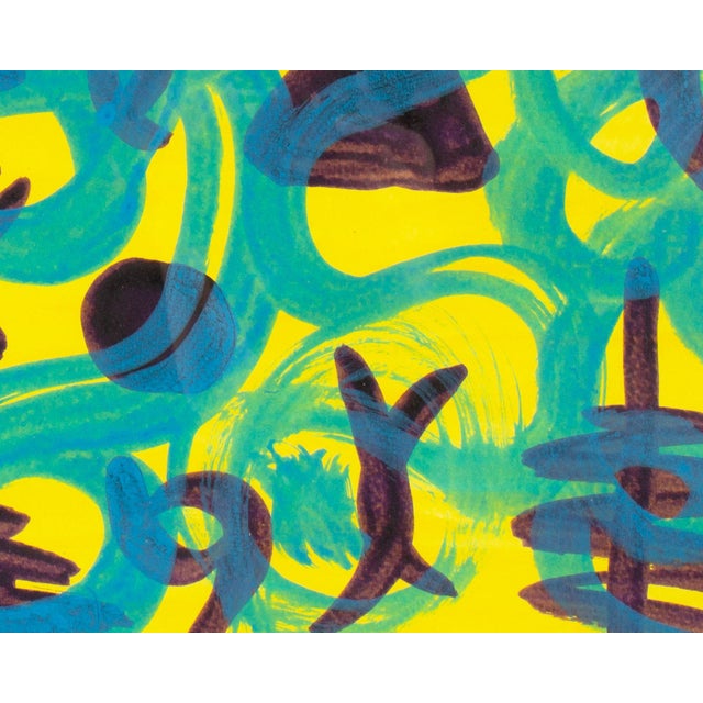 1990s 1991 Abstract Acrylic on Paper Painting by Steven Conant For Sale - Image 5 of 7