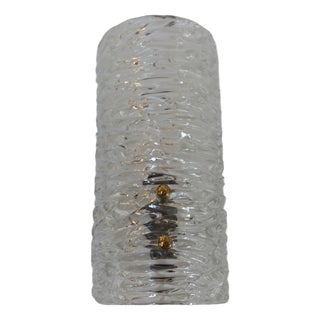 Mid-Century Swedish Glass and Brass Sconce attributed to Carl Fagerlund for Orrefors, 1960s For Sale