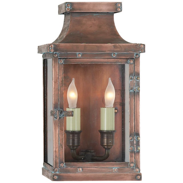 Bedford Small 3/4 Lantern in Natural Copper Designer: Chapman & Myers Height: 12" Extension: 6" Backplate: 5.25" x 5.5"...