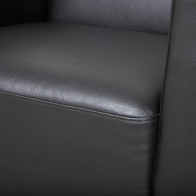 Modern Black Chrome and Leather Serge Armchair with Swivel Function from Brühl For Sale - Image 3 of 14