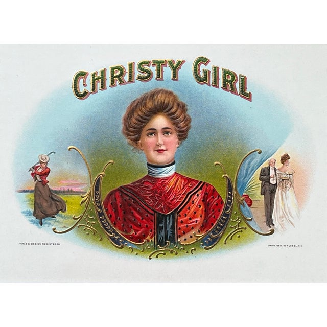 Christie Girl Lithograph Cigar Box For Sale - Image 4 of 4