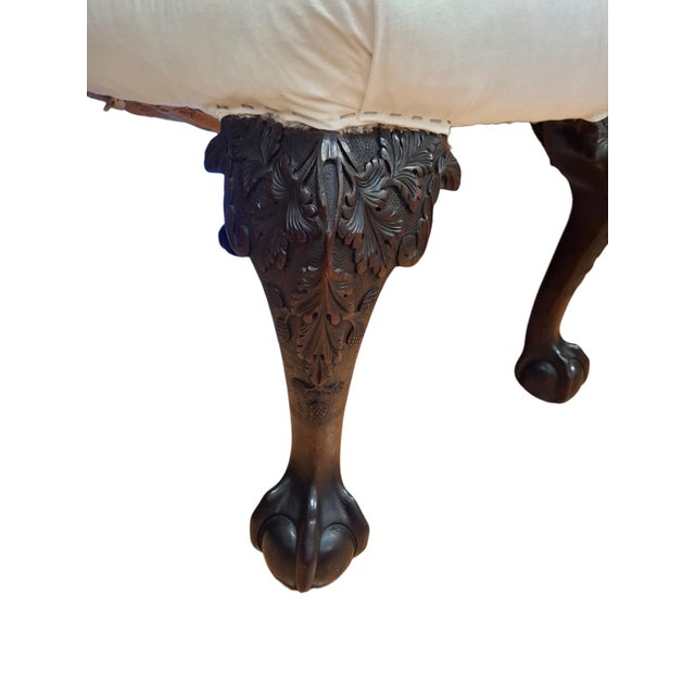 Early 20th Century Georgian Style Ball & Claw Foot Bench For Sale - Image 5 of 10