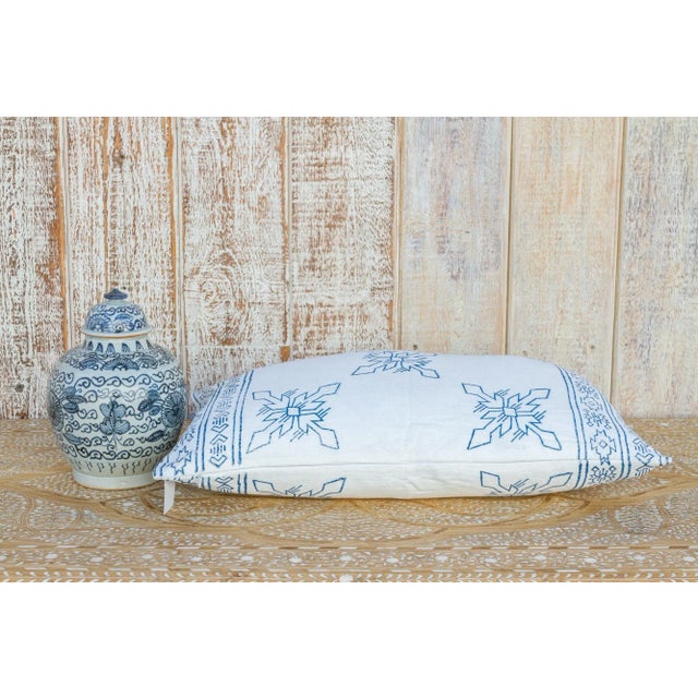 Textile White Itzcali Aztec Block Print Pillow For Sale - Image 7 of 9