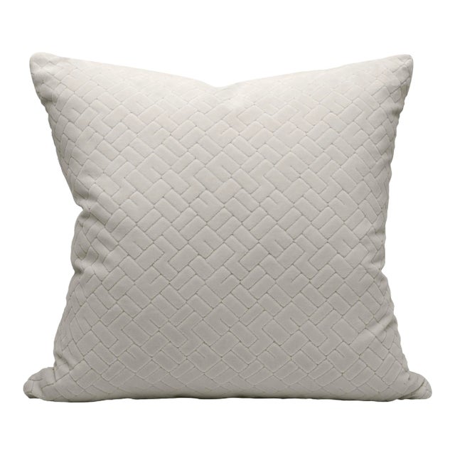 The House of Scalamandré Vallauris Velvet Pillow, Orgeat For Sale