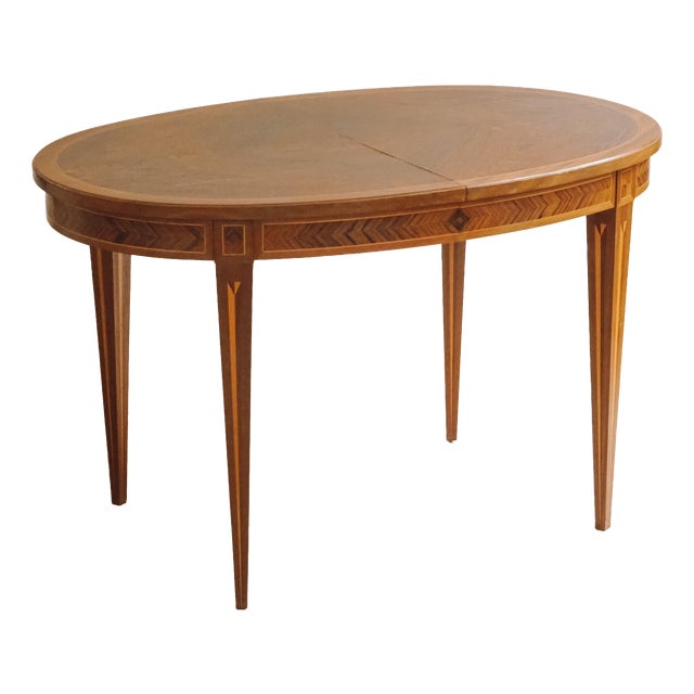 Oval Dining Table with Inlays For Sale