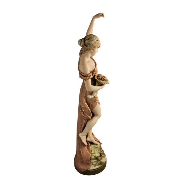Graceful Maiden Porcelain Sculpture from Royal Dux, Early 20th Century For Sale - Image 5 of 10