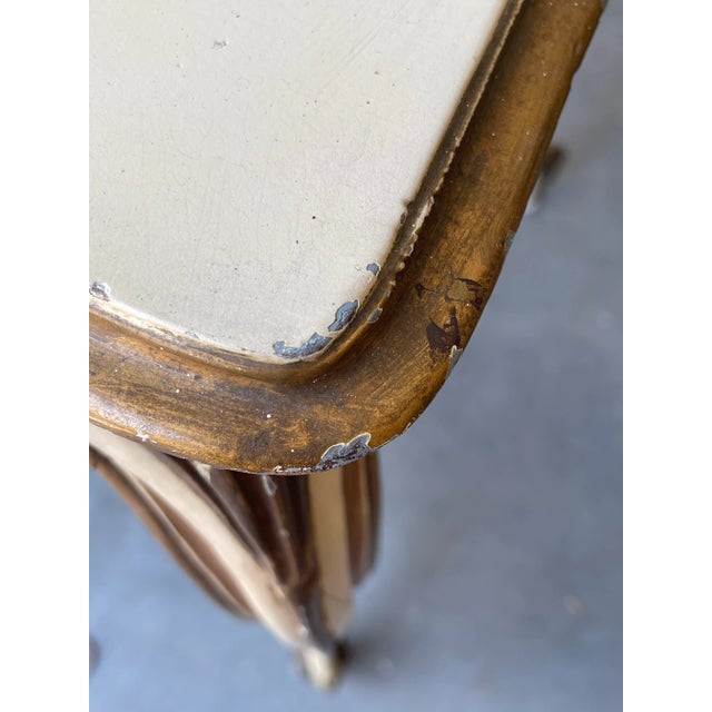 1940s Vintage French Foyer Console Table With Patinated Painted Finish For Sale - Image 11 of 12