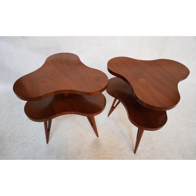 Pair of Mid-Century Three Leaf Clover / Cloud Side Tables For Sale - Image 11 of 18