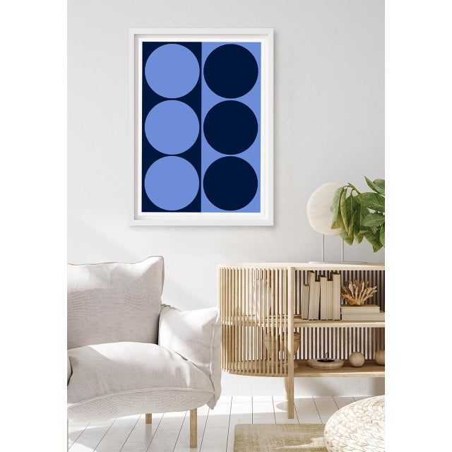 This is a wow piece! French blue and navy play off of each other, creating both excitement and balance. The shapes of...