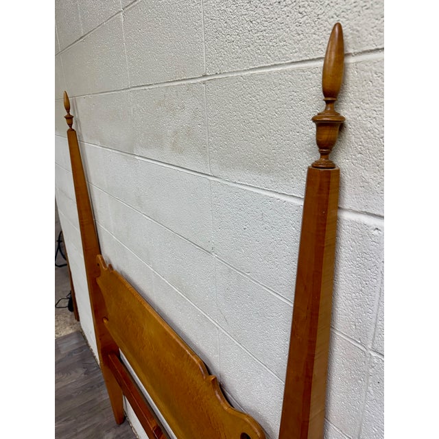 Antique Full Size American Sheraton Style Maple Pencil Post Headboard For Sale - Image 13 of 14