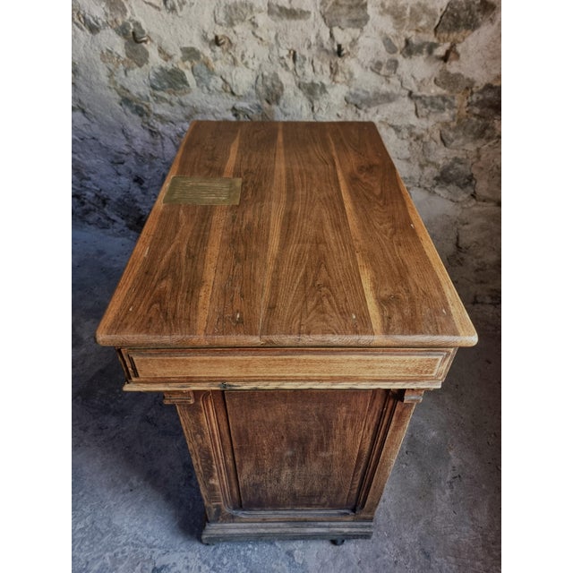 Antique French Oak Shop Counter Kitchen Island on Castors, 1880 For Sale - Image 11 of 18