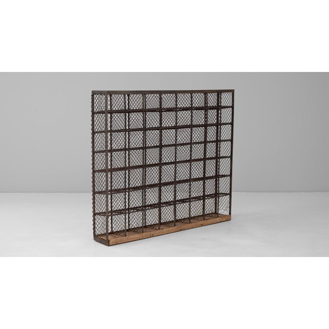 Mid 20th Century Mid 20th Century French Metal Shelf On Wooden Base For Sale - Image 5 of 18