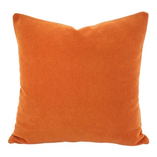 Place Textiles La Scala in Valencia Pillow Cover 20" X 20" Solid Orange Rust Alpaca Wool Accent Cushion Case For Sale