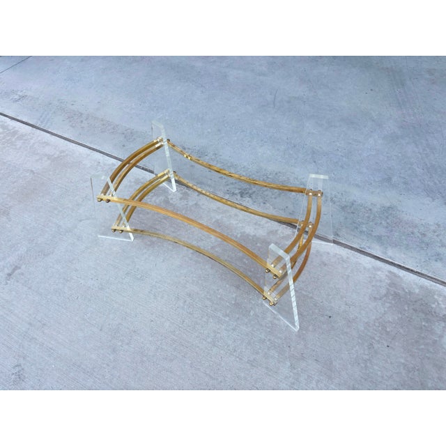 1970s Mid Century Lucite and Glass Coffee Table Styled After Charles Hollis Jones For Sale - Image 12 of 13
