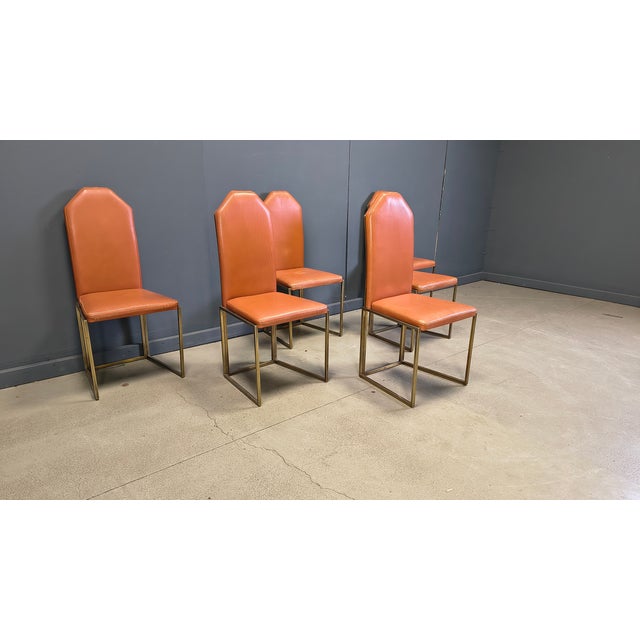 Vintage Brass Dining Chairs from Belgo Chrom, 1970s, Set of 6 For Sale - Image 6 of 14