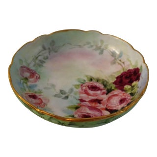 Early 20th Century Vienna Austria Floral Footed Bowl For Sale