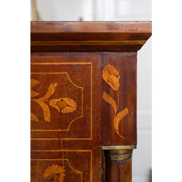 Antique Dutch Marquetry Chest Drawers Tall Boy Inlay (C. 1820) For Sale - Image 11 of 15