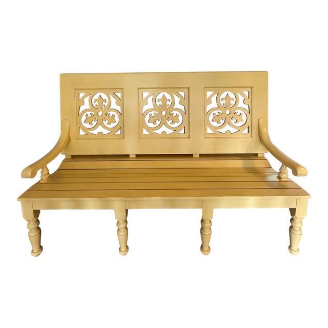 Coastal New England Sonoma Bay Mahogany Bench For Sale