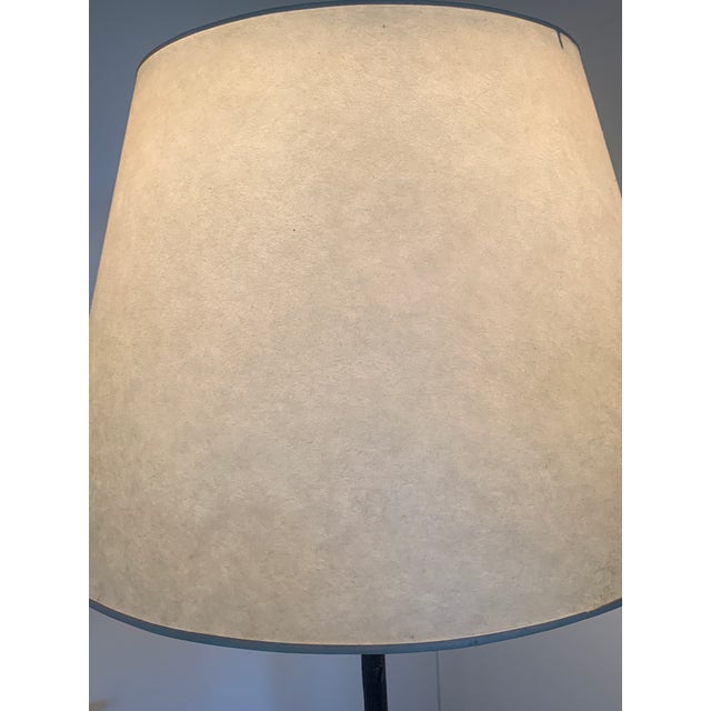 Shabby Chic Iron Floor Lamp With a Crinkle Paper Shade For Sale - Image 3 of 11