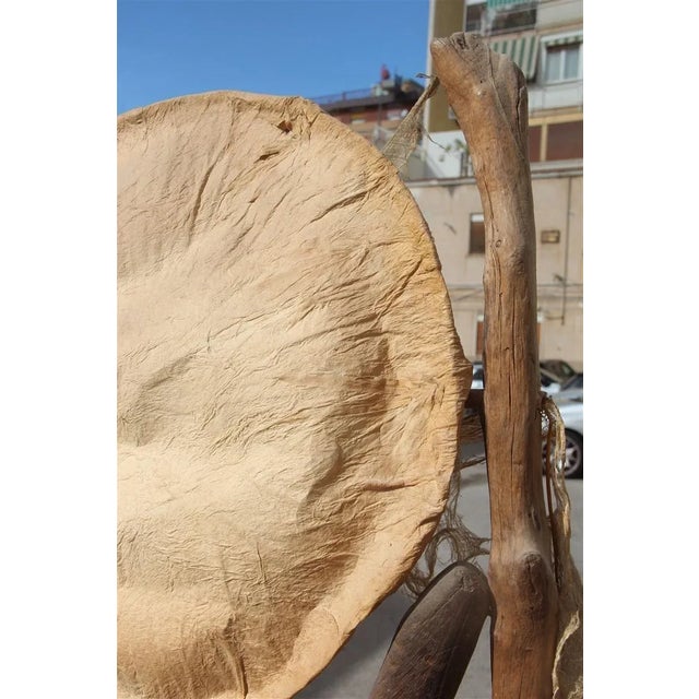 Parchment and Wood Floor Lamp, 1960s For Sale - Image 11 of 16