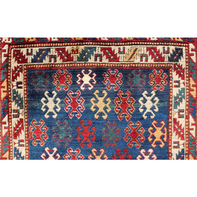 Antique Caucasian Kazak Rug With Geometric and Tribal Motifs 4'3" X7'6" For Sale In Atlanta - Image 6 of 13