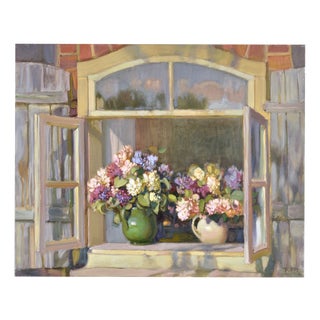 Valery Bayda, Lilacs in the Window, 2012, Oil Painting on Canvas For Sale