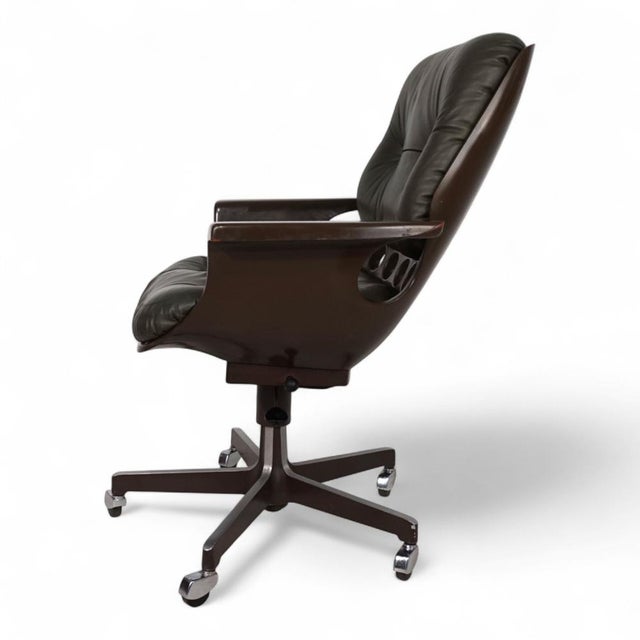 Space Age 7112 Leather Office Chair by Martin Stoll for Stoll Giroflex, 1970 For Sale - Image 11 of 18