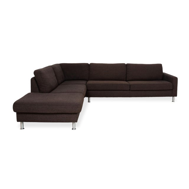 Set of Fabric Concept Plus Corner Sofa and Ottoman in Brown Grey from Ewald Schillig For Sale - Image 17 of 18