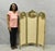 Antique French Louis XV Style Hand Painted Small Petite 3 Panel Upholstered Folding Dressing Screen. Circa Early 20th...