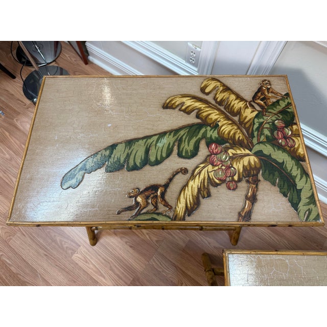 Bring a touch of whimsical Hollywood Regency charm to your space with this stunning pair of vintage faux bamboo folding...