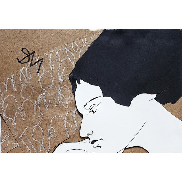 Sarah Myers Original "Musing" Contemporary Collage For Sale - Image 4 of 5