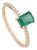 1.09ct Certified Natural Emerald Solitaire Ring With Diamonds in 14k Gold Size 6 For Sale