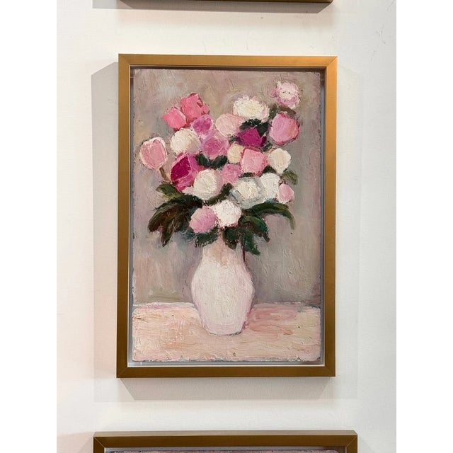 Mid 20th Century Un Bouquet De Fleurs, Oil on Board, by Anna Costa (1922-2022) France For Sale - Image 4 of 4