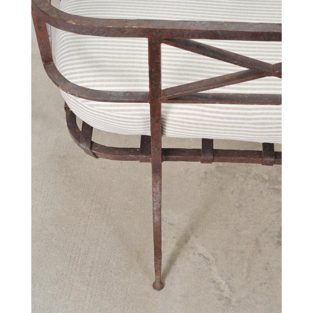 20th C. French Neoclassical Iron Tête-À-Tête Garden Bench For Sale - Image 16 of 18