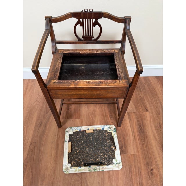 Early 20th Century Edwardian Mahogany Inlaid Piano Stool For Sale - Image 14 of 18