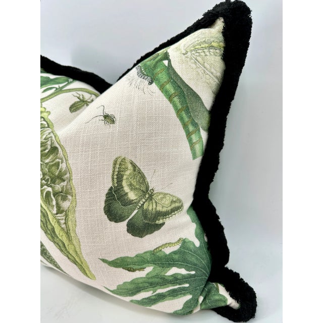 Textile Gastón Y Daniela Linen and Green Velvet Pillow For Sale - Image 7 of 10