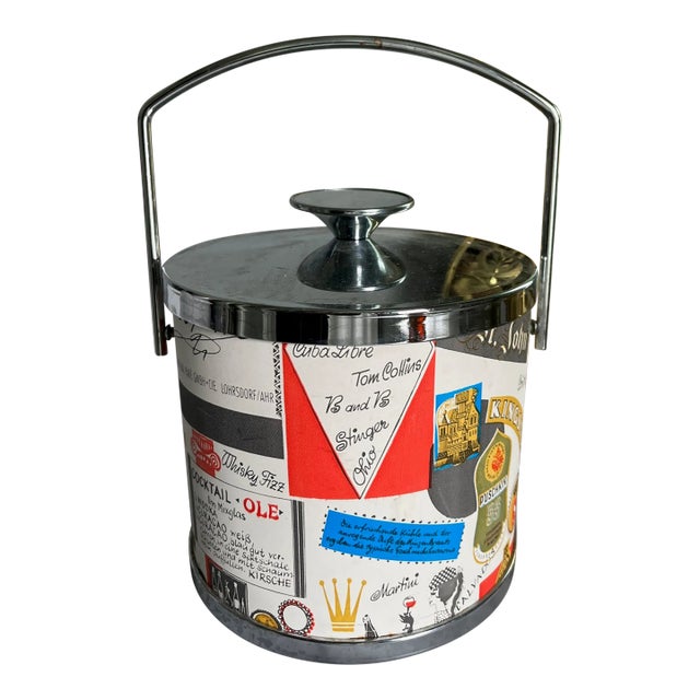 Mid 20th Century German Cocktail Recipe Ice Bucket For Sale