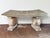 English English Curved Garden Stone Bench With Scroll and Lion's Head Base Supports For Sale - Image 3 of 11