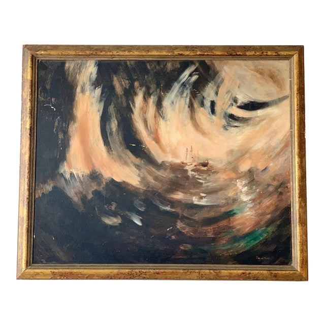 Abstract “Stormy Seas” Oil Painting by David Harris For Sale