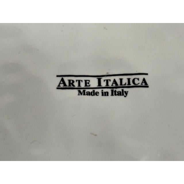 Arte Italica Fleur-De-Lis Rectangular Ceramic Platter For Sale - Image 11 of 12