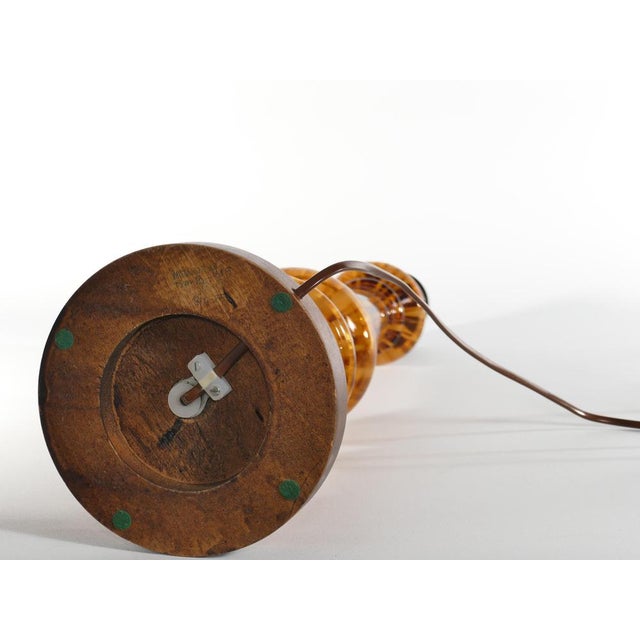 Scandinavian Modern Amber Glass Table Lamp by Miranda, 1970s For Sale - Image 13 of 18