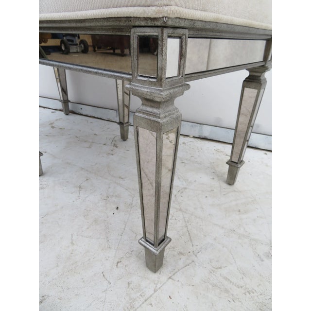 Hollywood Regency Mirrored Bench For Sale - Image 4 of 5