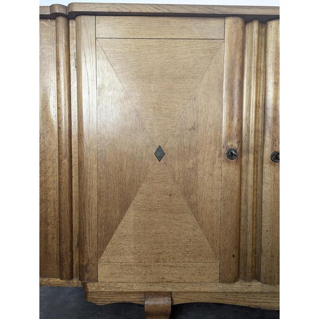 1940s Art Deco Oak Sideboard with Checkerboard Marquetry, 1940s For Sale - Image 5 of 12