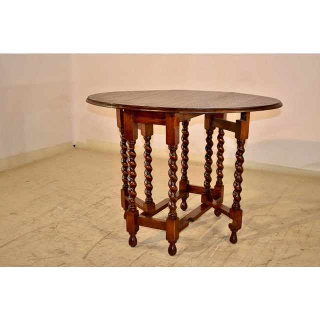Edwardian English Oak Gate Leg Table, Circa 1900 For Sale In Greensboro - Image 6 of 9